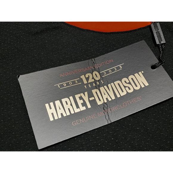 Harley-Davidson 120th Anniversary Ringer Tee Shirt Black Men's M Logo Graphic - Picture 4 of 10